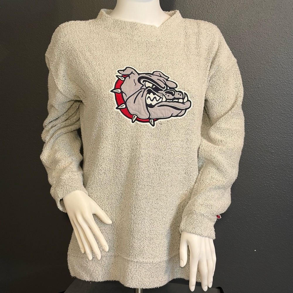 League Collegiate,Outfitters Sweater, Grey Pull Over Sweater Gonzaga Bulldog